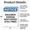 Signmission Document Storage Keep Locked At, 7 in W x Rectangle, Aluminum OS-2PACK-NS-A-710-V-11426 - alternate 3